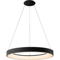 Niseko II Ring Pendant 65cm 50W LED, 2700K-5000K Tuneable, 3760lm, Remote Control & APP, Black, 3yrs Warranty