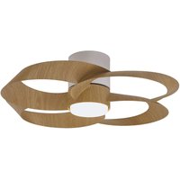 Rose 24W LED Dimmable Ceiling Light With Built-In 25W DC Reversible Fan, Remote Control 2700-5000K, 1800lm, White/Wood