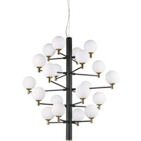 Copernico 20 Light Multi Arm Ceiling Pendant Light Black, G9