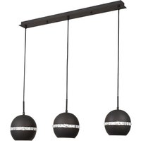Andrea Pendant 3 Light E27 Linear Graphite/Crystal