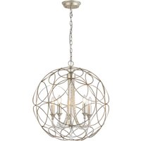 Celine Pendant Sphere 5 Light E14 Aged Silver/Clear Crystal