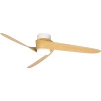 Groenland 24W LED Dimmable Ceiling Light With Built-In 30W DC Fan, 2700-5000K , White/Wood, 5yrs Warranty