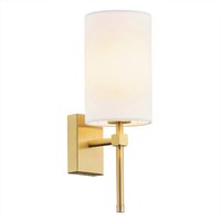 Abruzzo Wall Lamp With Shade White, Brushed Brass
