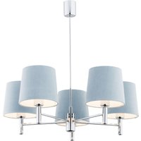 Bolzano Multi Arm Pendant Ceiling 5 Light Blue, Chrome