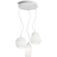 Origami 3 Light Cluster Ceiling Pendant White