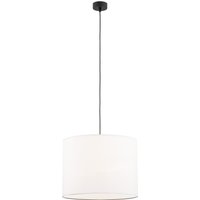 Hilary Cylindrical Pendant Ceiling Light White, Black Structure