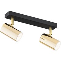Lagos Twin Ceiling Spotlight Brass Steel, Black Structure