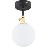 Latina Globe Ceiling Light Black Structure, Brass Steel IP44