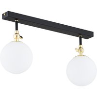 Latina Globe Ceiling 2 Light Black Structure, Brass Steel IP44