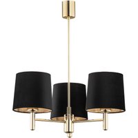Ponte Plus Multi Arm Pendant Ceiling 3 Light Black, Dark Brass Steel
