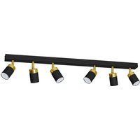 Milagro Ceiling Spotlight Lamp Joker Black/Gold 6xGU10