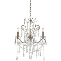 Berkley Chandeliers Aged Silver Paint, Clear Cut Glass, 3x E14