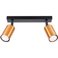 Winx 2 Light Twin Ceiling Spotlight Black, Copper
