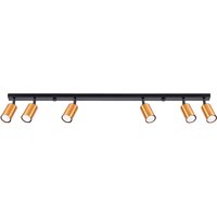 Winx 6 Light Ceiling Spotlight Bar Black, Copper