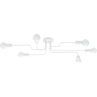 Vector Multi Arm Semi Flush Ceiling Lamp 6 White