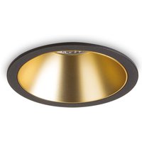 Game 12cm LED Recessed Downlight Black Gold 3000K