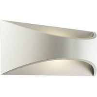 Vulcan Integrated LED 1 Light Outdoor Up Down Wall Light Textured Matt White, Opal IP65