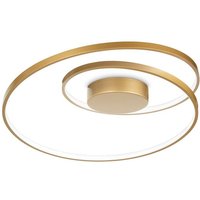 Oz Integrated LED Semi Flush Ceiling Light Brass 2700K