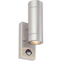 Atlantis 2 Light Outdoor PIR Up & Down Coastal Wall Light Marine Grade Brushed Stainless Steel