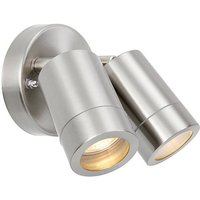 Atlantis 2 Light Outdoor Coastal Spotlight Marine Grade Brushed Stainless Steel, Glass IP65, GU10