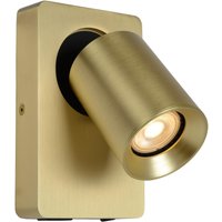Nigel Modern Wall Spotlight - LED Dim. - GU10 - 1x5W 3000K - With USB charging point - Matt Gold, Brass