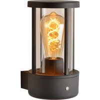 Lori Modern Wall Light Outdoor, Day Night Sensor - Ø 12cm - 1xE27 - IP44 - Anthracite