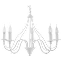 Minerwa 5 Light Multi Arm Chandelier White, E14