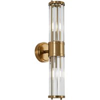 Rensselaer 2 Light Crystal Wall Up & Down, E14, IP44, Gold/Clear Crystal