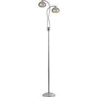 Bayside Floor Lamp, 2 Light G9, Polished Chrome/Smoked Glass/Clear Crystal