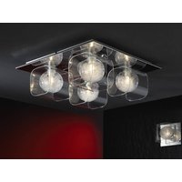 Eclipse 4 Light Crystal Flush Ceiling Light Chrome, G9