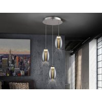 Nebula Integrated LED 3 Light Crystal Cluster Drop Ceiling Pendant Chrome