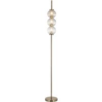 Cincinnatus Floor Lamp, 3 x G9, Antique Brass/Clear Glass