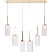Baldwin Linear Pendant 2m, 6 x G9, French Gold/Clear Type A Shade