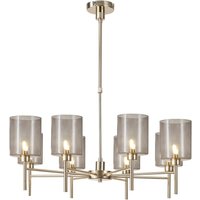 Baldwin 82cm Telescopic/Semi Flush, 8 x G9, French Gold/Smoked Type B Shade