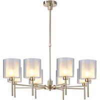 Baldwin 84cm Telescopic/Semi Flush, 8 x G9, French Gold/Frosted/Clear Type H Shade
