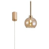 Baldwin 14cm Single Pendant 2m, 1 x G9, French Gold/Amber Type F Shade
