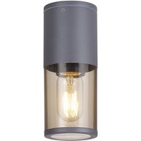 Kirkwood 9cm 22cm Ceiling/Post Lamp 1 x E27, IP54, Anthracite/Smoked