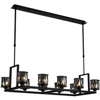 Keene 10 Light Rectangle G9 Telescopic Light Sand Black / Smoked Crystal Shade