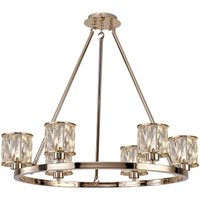 Keene 70.8cm 6 Light Round G9 Telescopic Light French Gold / Clear Crystal Shade