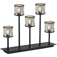 Keene 5 Light G9 Rectangular Touch Switch Crystal Table Lamp Sand Black & Clear Crystal Shade