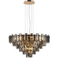 Delmar 81cm Pendant 13 Light E14, French Gold/Smoke Glass Item Weight: 15.6kg