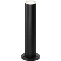 Springwater Ribbed Line 35cm Post Lamp With Shallow Acrylic Shade, 1 x GU10, IP54, Black/Clear/Frosted