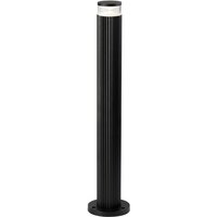 Springwater Ribbed Line 55cm Post Lamp With X Pattern Acrylic Shade, 1 x GU10, IP54, Black/Clear/Frosted