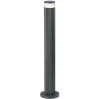 Springwater Ribbed Line 55cm Post Lamp With X Pattern Acrylic Shade, 1 x GU10, IP54, Grey/Clear/Frosted