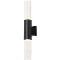 Springwater II Ribbed Line Wall Lamp With Bubble Acrylic Shade, 2 x GU10, IP54, Black/Clear