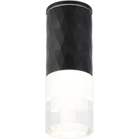 Springwater 6.4cm Diamond Pattern Ceiling With Tier Pattern Acrylic Shade, 1 x GU10, IP54, Black/Clear