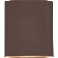 Waterloo Wall Lamp With 160 x 180mm Flat Shade, 2 x 6.5W LED, 3000K, 900lm, IP65, Cacao