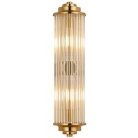 Fairport 2 Light Glass Rod Wall, G9, IP44, Gold/Clear Glass Rods