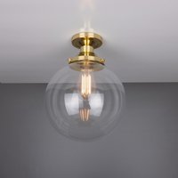 Riad 25cm Globe Ceiling Light, Polished Brass