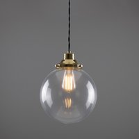 Virginia 25cm Globe Pendant, Polished Brass